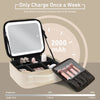 Travel Makeup Bag with Mirror of LED Lighted, Makeup Train Case with Adjustable Dividers, Detachable 10X Magnifying Mirror